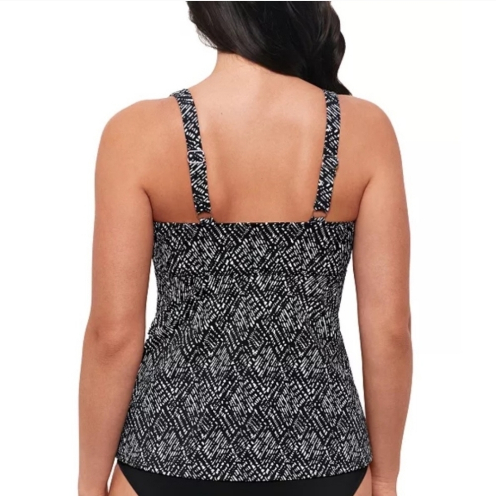 Swim Solutions Women's Printed Triple Tier Tankini Top NWT - Picture 3 of 3